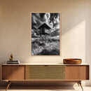 Lifeguard Tower Drama, Windy Beach Sky, Ocean Landscape, Canvas Print, Coastal Wall Art, Moody Surreal Decor, Living Room Statement Art