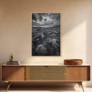 Moss Covered Lava, Iceland Landscape, Moody Nature Scene, Framed Canvas Print, Fall Rustic Decor, Earth Tone Wall Art