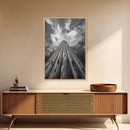 Tall Cactus, Desert Skies, Cactus Wall Art, Framed Canvas Print, Boho Desert Decor, Minimalist Nature Print, Bedroom Southwest Style