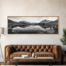 Mirror Lake, Alpine Stillness, Mountain Reflection, Tranquil Landscape, Canvas Print, Minimalist Nature Art, Living Room Wall Art, Neutral Decor