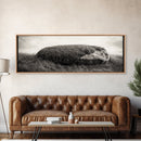 Heather Rock, Grassy Field, Natural Simplicity, Earthy Tones, Canvas Print, Rustic Home Decor, Minimalist Nature Wall Art, Fall Inspired Art