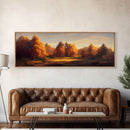 A Forest In Autumn, Fall Decor, Extra Large Wall Art, Framed Panoramic Canvas Print, Framed Wall Decor