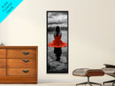 Woman in Red, Serene Lake, Moody Reflections, Dramatic Art Scene, Canvas Print, Bedroom Wall Art, Romantic Decor, Adventure Themed Ar
