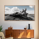 Weathered Stump, Desert Roots, Rugged Nature, Textured Wall Art, Canvas Print, Masculine Office Decor, Western Wall Accent, Rustic Charm