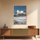 Coastal House, Tropical Beach, Summer Vacation, Color Pop, Framed Canvas Print, Beach House Art, Nautical Decor, Living Room Wall Art