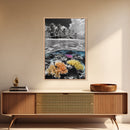 Island View, Coral Reef, Overwater Split Scene, Framed Canvas Print, Coastal Wall Art, Beach House Decor, Ocean Landscape Art