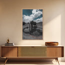 Elephant Reflection, Watering Hole, Savannah Sky, Framed Canvas Print, Wildlife Wall Art, Safari Style Decor, Nature Photography