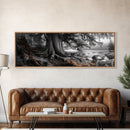 Ancient Tree, Forest Roots, Coastal Woods, Mystical Scene, Framed Canvas Print, Nature Wall Art, Woodland Decor, Moody Living Room Art