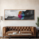 Desert Face Illusion, Abstract Mountain Art, Surreal Nature Scene, Canvas Print, Color Pop Wall Decor, Living Room or Modern Office