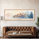 Ithaca, Greece Watercolor Print, Vacation Gift, Greece Wall Art, Beach Painting, Beach Decor, Large Wall Art, Wood Frame Art