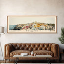 Procida, Italy Watercolor Beach Print, Vacation Gift, Italy Wall Art, Framed Canvas Print, Framed Beach Painting