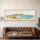 Saint Martin Island, France and Holland Watercolor Beach Print, Vacation Gift, France and Holland Wall Art, Framed Canvas Print, Framed Beach Painting