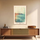 La Concha, Spain Watercolor Print, Vacation Gift, Spain Wall Art, Beach Painting, Beach Decor, Large Wall Art, Wood Frame Art