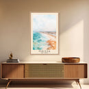 Mirissa, Sri Lanka Watercolor Beach Print, Vacation Gift, Sri Lanka Wall Art, Framed Canvas Print, Framed Beach Painting