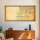 Old Map of Long Beach California, Distressed Vintage Map | Vintage Poster Wall Art Print | Wall Map Print | Old Map Print, Framed Canvas Map