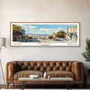 Vallejo California Panoramic Framed Canvas Print, Retro Travel Poster, Unique Wall Art, Artistic Living Room Decor, Office Gift, Home Decoration
