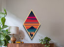 Tokyo Neon Twilight – Diamond Shaped City Skyline Sunset Canvas Embossed Print, Urban Landscape Japan Decor, Futuristic Art Vibes