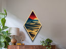 Desert Sunset Mirage Diamond Shaped Sand Dunes Horizon Canvas Textured Print Landscape Art Office Tranquil Western Southwest Decor