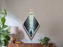 Abandoned Station Walk Diamond Shaped Urban Train Platform Canvas Art Print Post-Apocalyptic Interior Accent Hallway Moody Decor