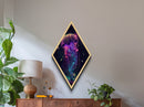 Galactic Jelly Dream Diamond Shaped Bioluminescent Sea Life Canvas Art Print Cosmic Ocean Wall Decor Teen Room Psychedelic Glow