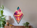Sunset Dream Sky – Diamond Shaped Canvas Art Print with Colorful Cloudscape, Ocean Reflection Wall Decor, Tropical Sunrise Painting