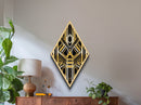 Black and Gold Diamond Shaped Art Deco Canvas Textured Art Print, Diamoned Shaped Wall Art, Retro Style Home Decor