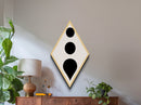 Bold Modern Dots Diamond Shaped Canvas Textured Print, Minimalist Black and White Art, Abstract Graphic Design Decor