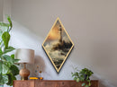 Stormy Lighthouse Glow Diamond Shaped Coastal Beacon Scene Canvas Art Print Dramatic Sea Waves Nautical Decor Maritime Lighting