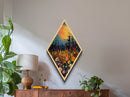 Wildflowers Painting Print, Spring Time Floral Art, Diamond Shaped Art, Canvas Embossed Print, Canvas Texture Wall Art