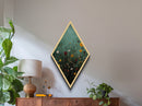 Wild Meadow — Diamond Shaped Canvas Textured Print adds rustic charm to bedroom or entryway with floral impasto nature wall art earthy tones
