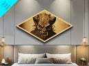 Ferocious Beast Snarl Diamond Shaped Monster Canvas Textured Print horror gothic wall decor beast head grotesque demon fantasy gift