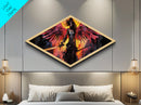 Blade Wing Warrior Diamond Shaped Angel Canvas Art Print fiery red wings sword epic fantasy female warrior modern home wall decor