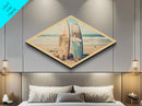 Vintage Surf Duo Diamond Shaped coastal surfboard wall art Canvas Embossed Print beach house rustic vibe nostalgic surfing aesthetic