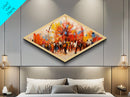 Carnival Whirl Diamond Shaped Canvas Art Print vibrant abstract fair scene living room accent modern color splash wall decor gift