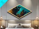 Tactical Team Night Diamond Shaped Canvas Art Print military soldier decor man cave wall art gift patriotic American pride
