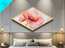 Soft Poppy Petal Diamond Shaped Canvas Embossed Print Watercolor Flower Nature Painting Romantic Art Living Room Mother’s Day Gift