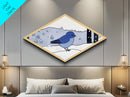 Bird Watercolor Painting Print, Canvas Texture Art Print, Bluebird Wall Art, Mother's Day, Birdwatcher Gift, Birdwatching Art