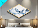 Watercolor Landscape Painting Print, Arctic Landscape Art, Diamond Shaped Wall Art, Winter Landscape Painting