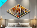Diamond Shaped Large Birch Trees Canvas Print Boho Wall Decor Autumn Birch Forest  Art Silver Birch Trees Wall Decor Wall Art Fall