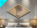 Bali - Indonesia Diamond Shaped City Map, Custom Diamond Shaped Wall Art, City Map Canvas