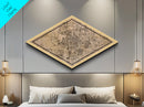 Beijin - China Diamond Shaped City Map, Custom Diamond Shaped Wall Art, City Map Canvas