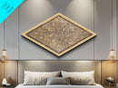 Birmingham - UK Diamond Shaped City Map, Custom Diamond Shaped Wall Art, City Map Canvas