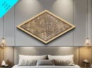 Columbus Diamond Shaped City Map, Custom Diamond Shaped Wall Art, City Map Canvas