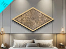 Dallas Diamond Shaped City Map, Custom Diamond Shaped Wall Art, City Map Canvas