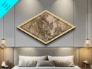 Jaipur - India Diamond Shaped City Map, Custom Diamond Shaped Wall Art, City Map Canvas