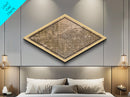 Mesa Diamond Shaped City Map, Custom Diamond Shaped Wall Art, City Map Canvas