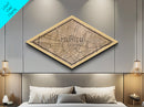 Munich - Germany Diamond Shaped City Map, Custom Diamond Shaped Wall Art, City Map Canvas
