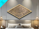 Oklahoma City Diamond Shaped City Map, Custom Diamond Shaped Wall Art, City Map Canvas