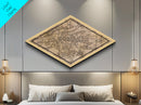 Prague - Czech Republic Diamond Shaped City Map, Custom Diamond Shaped Wall Art, City Map Canvas