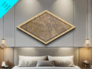 San Jose Diamond Shaped City Map, Custom Diamond Shaped Wall Art, City Map Canvas